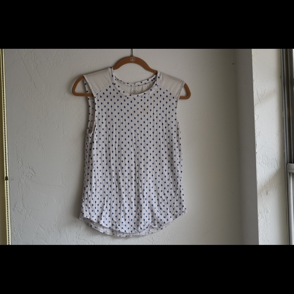 Loft blue polka dot sleeveless top - Picture 2 of 6